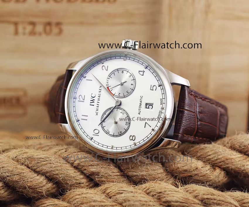 Copy IWC Portuguese 7 Days SS Brown Watch IWC Power Reserve